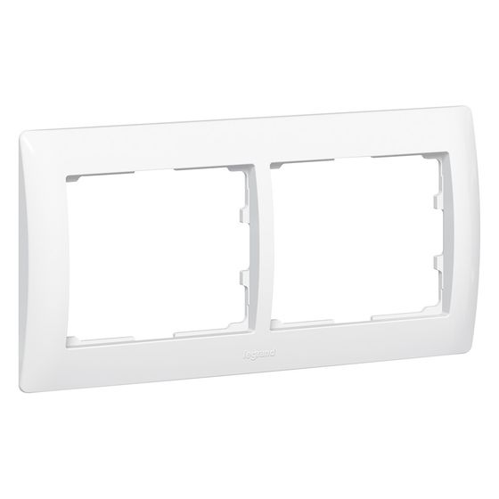 Legrand Rahmen 2-fach Galea, waagerecht, Kunststoff, Ultraweiß, 83x162x12mm, 771002