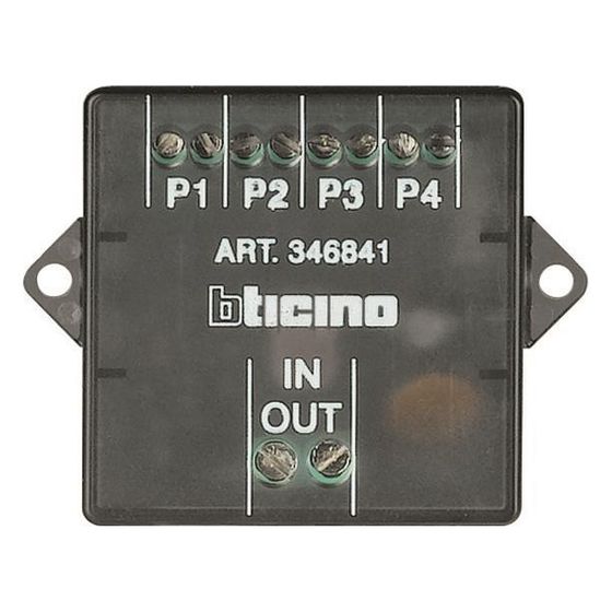 Legrand BTicino Video-Etagenverteiler 4-fach, 40x40x18mm, Kunststoff, 346841