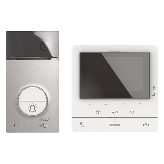 Legrand BTicino Video-Set Flex'ONE LINEA 3000 CLASSE 100 X16E, Aufputz, Aluminium/Weiß, 364932