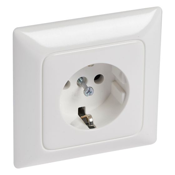 Legrand Creo Schutzkontaktsteckdose 1-fach, 16A, 250V, Unterputz, Kunststoff, Ultraweiß, 776170