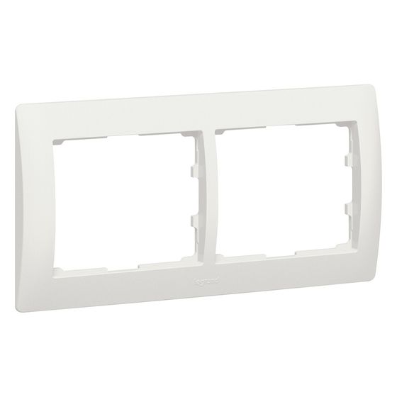Legrand Rahmen 2-fach waagerecht Galea, 83x162x12mm, Kunststoff, Perlmutt, 771502