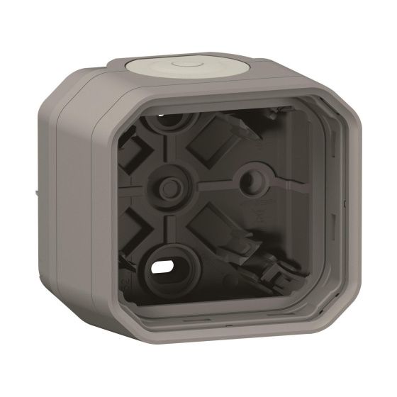 Legrand Aufputzgehäuse Plexo New 069651L, 1-fach, IP44, Thermoplast, Grau, 069651L