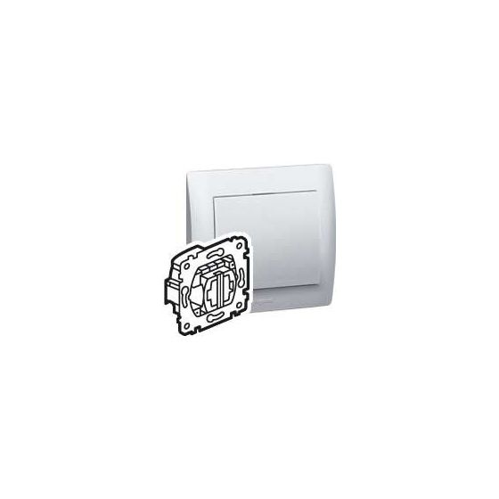 Legrand Einsatz Doppel-Wechselschalter, beleuchtet, Unterputz, 250V, 10A, 71x71x32,5mm, Thermoplast, Grau, 775608