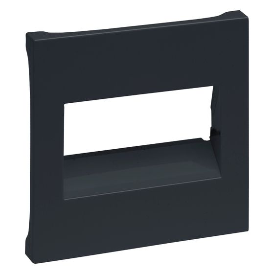 Legrand Abdeckung RJ45 SEANO, Zentralplatte, mit Beschriftungsfeld, Unterputz, Kunststoff, Anthrazit, 765454