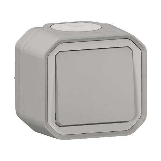 Legrand Wechselschalter Plexo New, 10A, 250V, IP55, IK08, Kunststoff, Grau, 069711L