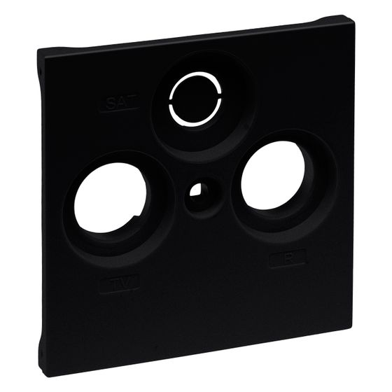 Legrand SEANO Abdeckung TV-R-SAT Zentralplatte, Kunststoff, Schwarz, 56,7x56,7x9,7mm, 765356
