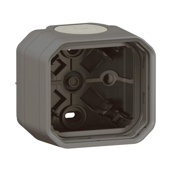 Legrand Aufputzgehäuse Plexo New 069601L, 1-fach, IP44, 85x82x57mm, Thermoplast, Anthrazit