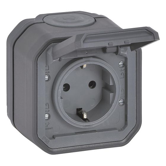 Legrand Schutzkontakt-Steckdose Plexo New, IP44, Anthrazit, 069799L