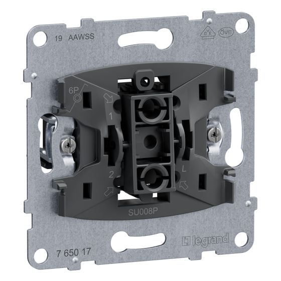 Legrand Taster-Einsatz SEANO mit Wechselkontakt, 10A, 250V, Unterputz, Kunststoff, 765017