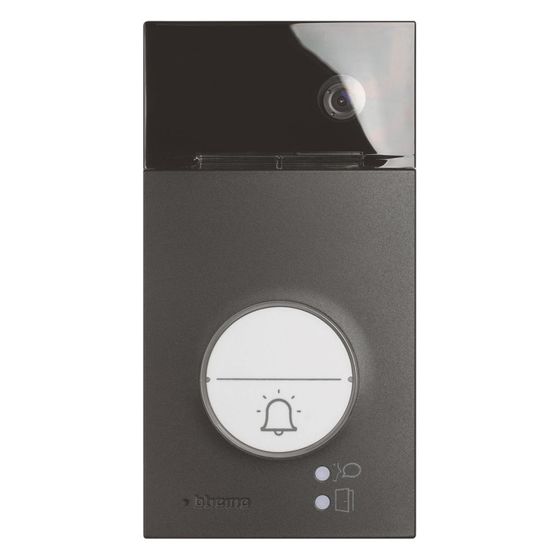 Legrand BTicino Türstation LINEA 3000 Video, 2 Ruftasten, Weitwinkel-Kamera, Transponderleser, IP54, IK10, Aluminium, Schwarz