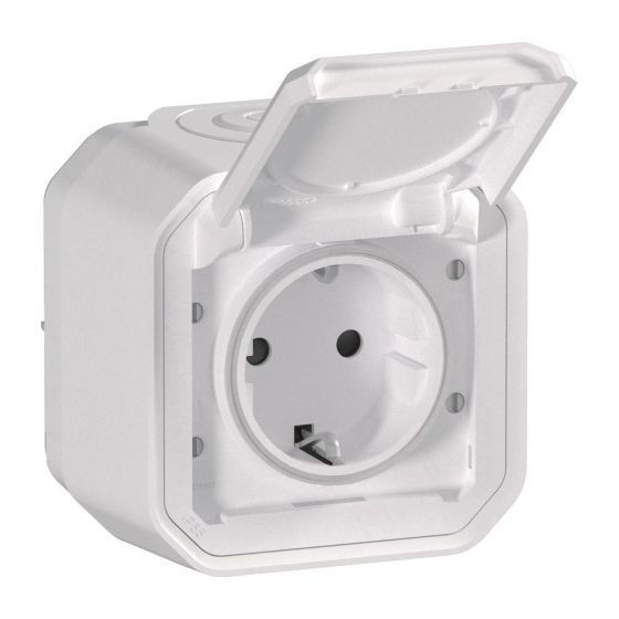 Legrand Schutzkontakt-Steckdose Plexo New, IP44, Steckklemme, Weiß, 069770L