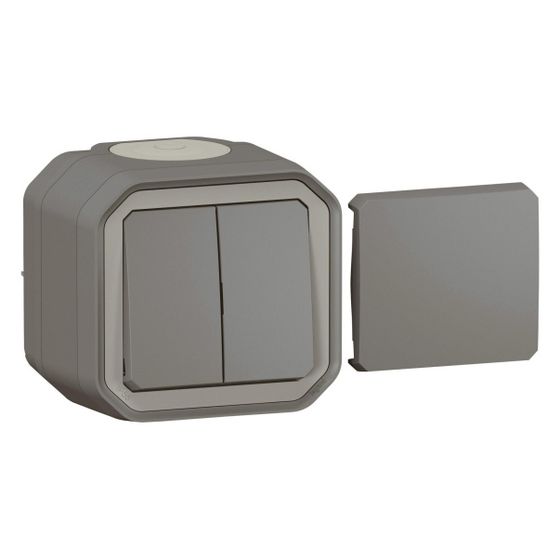 Legrand Multifunktionsschalter Plexo New 069789L, IP55, IK08, 250V, 10A, Anthrazit