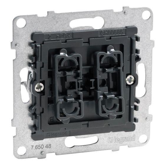 Legrand Rollladen-/Jalousietaster SEANO, 2 Tasten-System, Unterputz, 250V, 6A, 72,9x72,9x39mm, Kunststoff, Anthrazitgrau