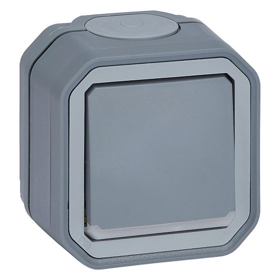 Legrand 2-poliger Kontrollschalter Plexo New, 10 AX, IP 55, IK 08, Grau, 069726L