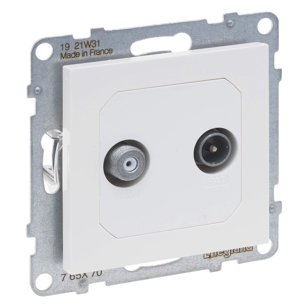 Legrand TV-SAT-Stichdose SEANO, 1,5 dB, 2 Auslässe, Unterputz, Kunststoff, Ultraweiß, 7... LEGRAND-765170 3414972552592 (Abb. 3)