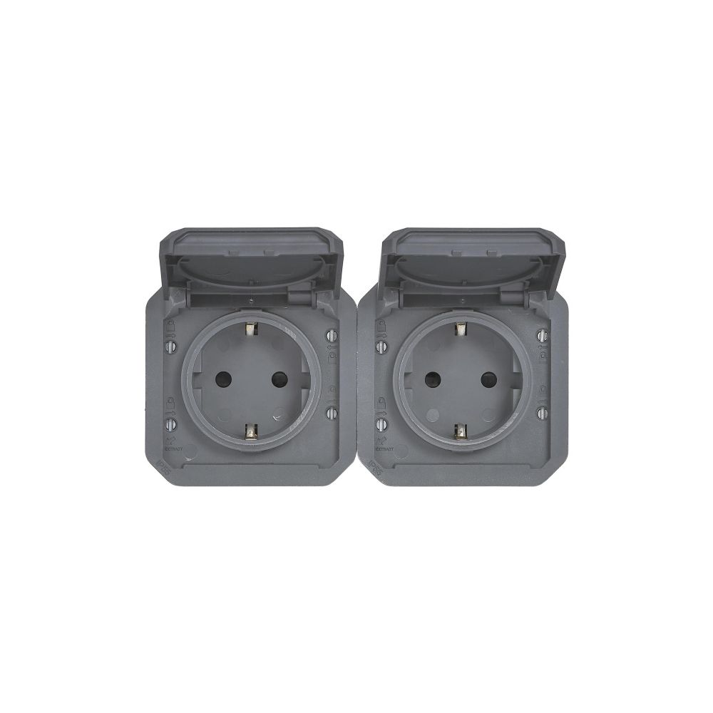 Legrand Schutzkontakt-Steckdose Plexo New, 2-fach, IP44, IK08, Anthrazit, 069879L... LEGRAND-069879L 3414971884311 (Abb. 2)