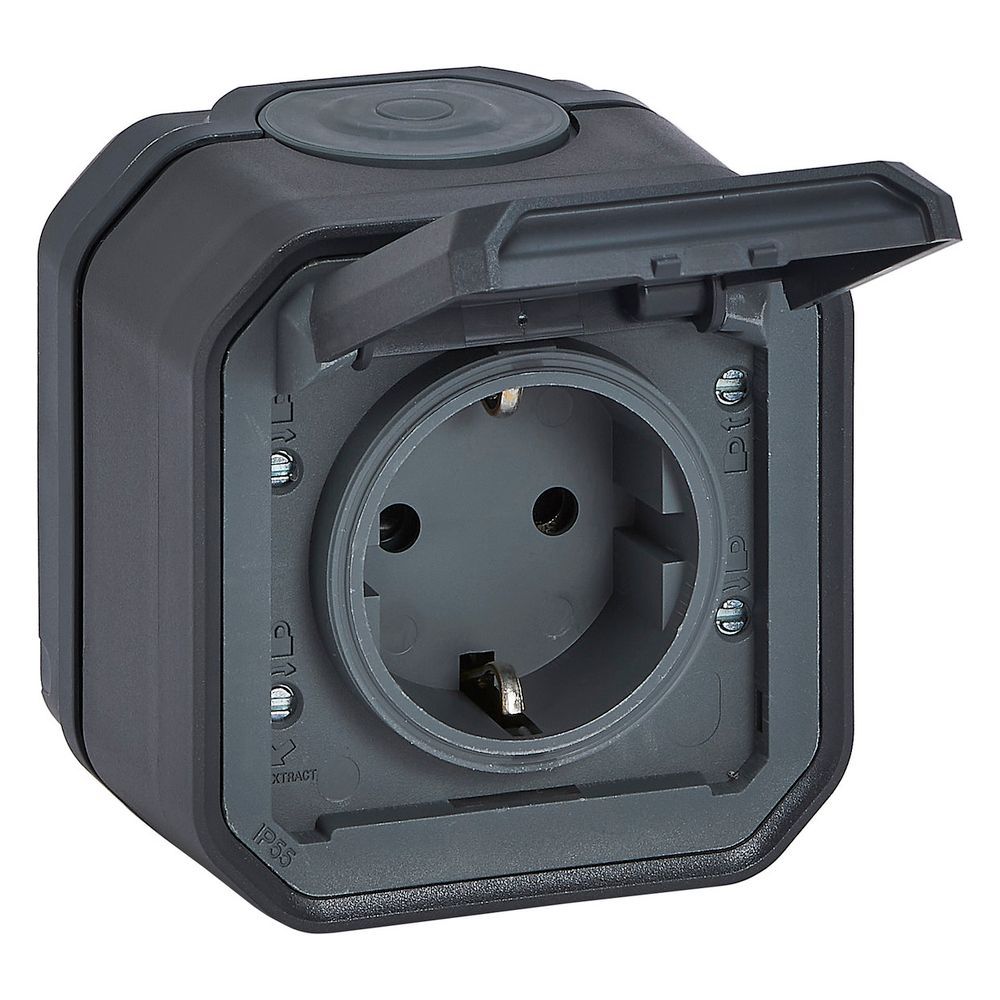 Legrand Schutzkontakt-Steckdose Plexo New, IP44, Anthrazit, 069799L... LEGRAND-069799L 3414972110587 (Abb. 4)