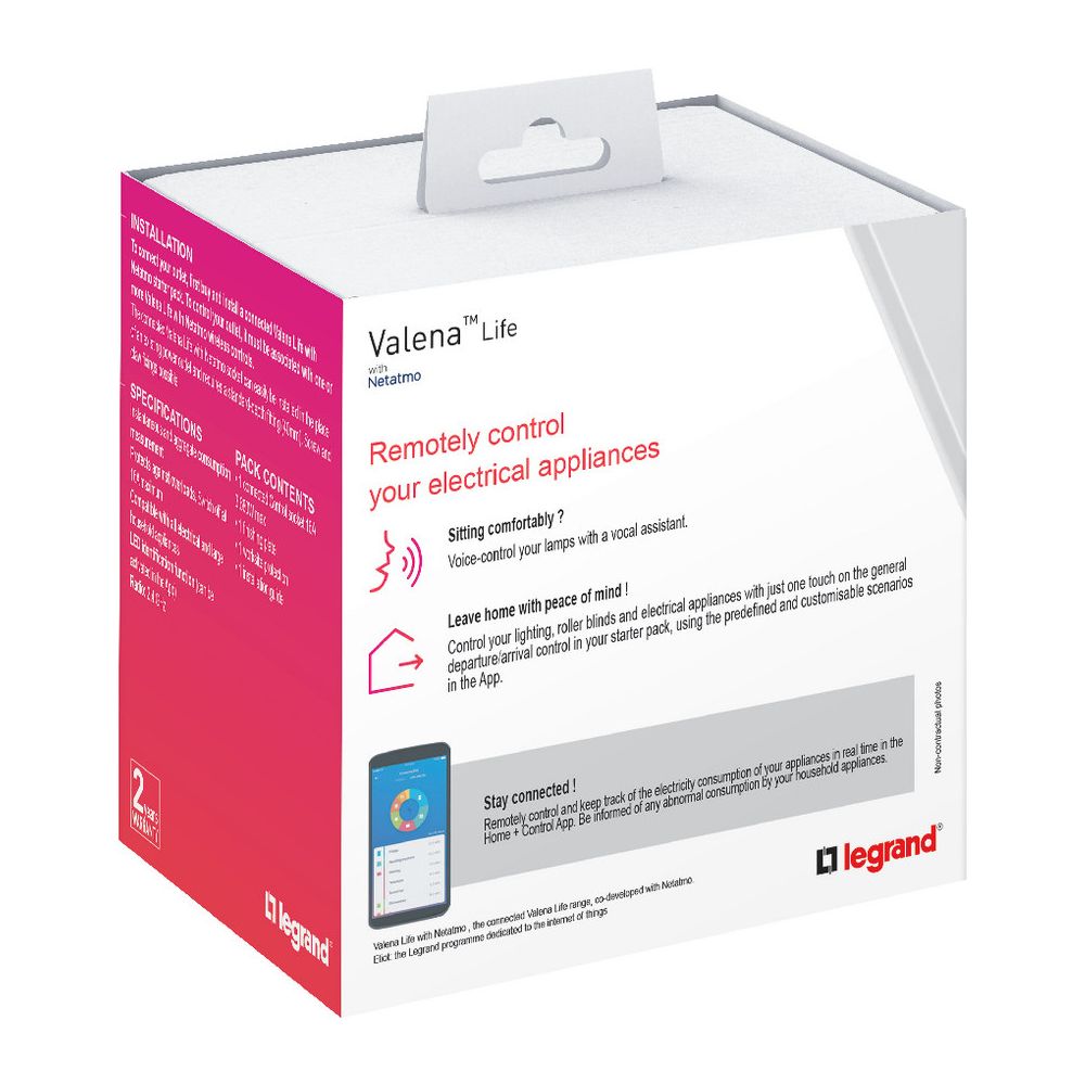 Legrand Funk-Steckdose Valena Life with Netatmo, 16A, Unterputz, 86x86x45mm, Kunststof... LEGRAND-752194 3414971154438 (Abb. 10)