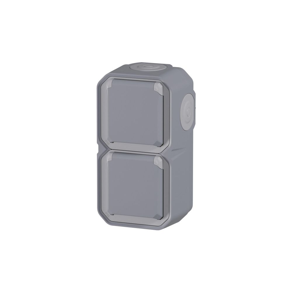 Legrand Feuchtraum-Aufputz-Steckdose Plexo New, 2-fach, IP44, IK08, Grau, 069744L... LEGRAND-069744L 3414971882294 (Abb. 5)