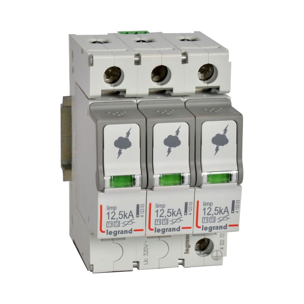 Legrand Kombiableiter Typ 1+2 3+0 Schaltung, 320V, 12,5kA, 3 TE, mit Fernmeldekontakt, ... LEGRAND-412272 3414970517401 (Abb. 2)