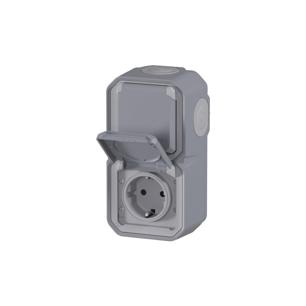 Legrand Feuchtraum-Aufputz-Steckdose Plexo New, 2-fach, IP44, IK08, Grau, 069744L... LEGRAND-069744L 3414971882294 (Abb. 4)
