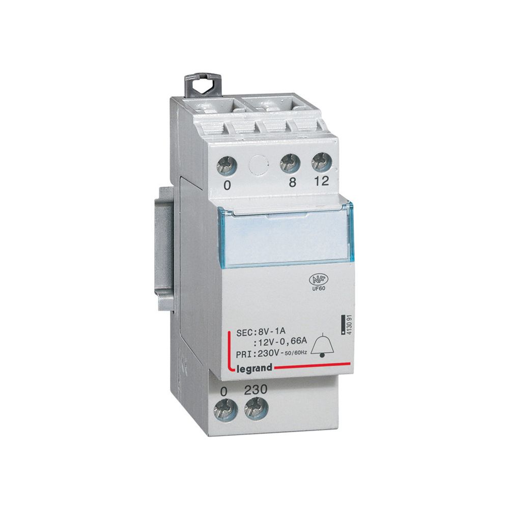 Legrand Klingeltransformator 413091, 8VA, 230V/12V/8V, 2TE, 84x66x36mm... LEGRAND-413091 3245064130912 (Abb. 3)