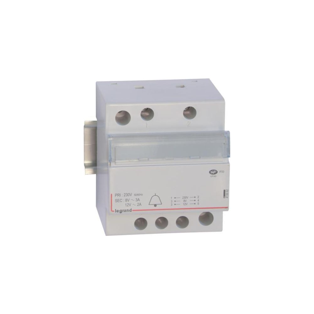 Legrand Klingeltrafo Lexic, 230V, 12/8V, 24W, 4TE, 84x66x72mm, 413092... LEGRAND-413092 3245064130929 (Abb. 2)