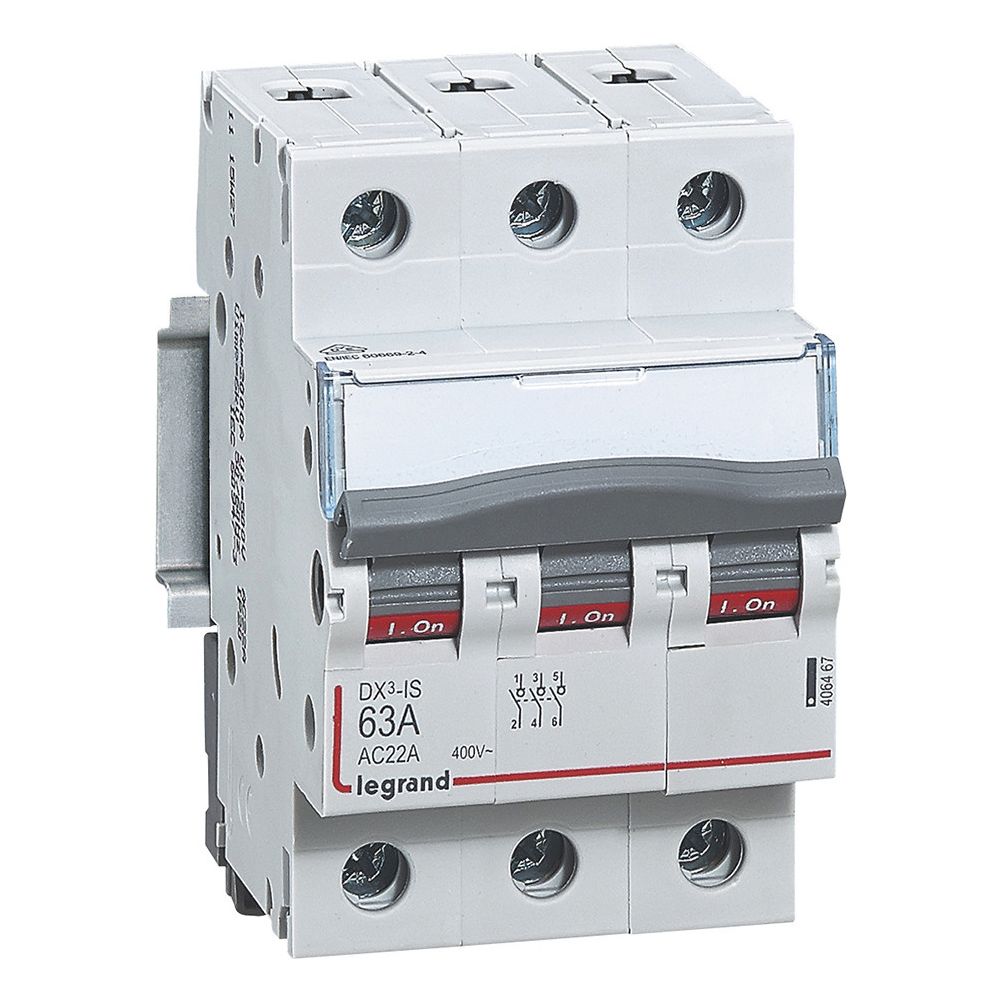 Legrand Lasttrennschalter DX3, 3-polig, 63A 400V, 3TE, IP20, Grau, 406467... LEGRAND-406467 3245064064675 (Abb. 2)