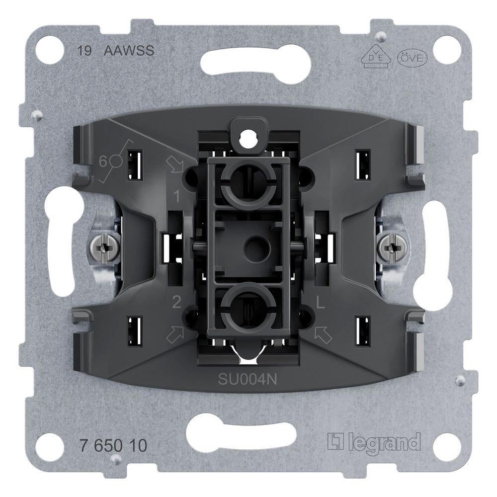 Legrand Wechselschalter SEANO, 10 AX, 250V, Steckklemme, Unterputz, 72,9x72,9x40mm, 765... LEGRAND-765010 3414972553223 (Abb. 6)