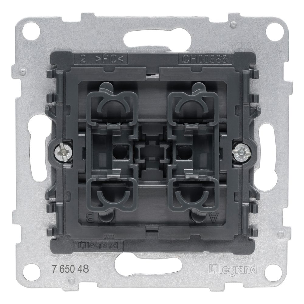 Legrand Rollladen-/Jalousietaster SEANO, 2 Tasten-System, Unterputz, 250V, 6A, 72,9x72,... LEGRAND-765048 3414972665049 (Abb. 2)