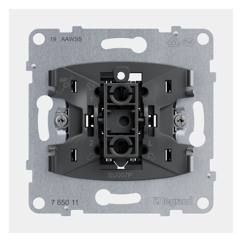 Legrand Tastereinsatz SEANO, Wechselkontakt, 10 A, Steckklemme, Unterputz, 765011... LEGRAND-765011 3414972550222 (Abb. 2)