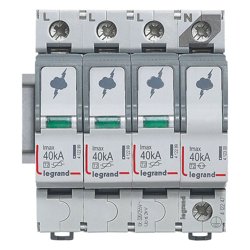Legrand Überspannungsableiter Typ 2 3+1 Schaltung, 40 kA, 320 V, 4 TE, Hutschiene TH35,... LEGRAND-412247 3414970517760 (Abb. 3)