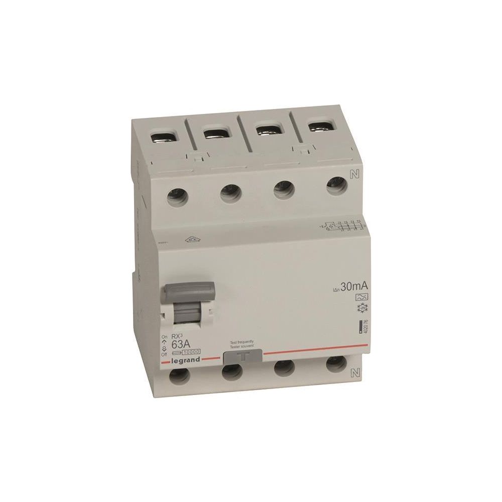 Legrand Fehlerstromschutzschalter RX3, 4-polig, 63A, 30mA, Typ A, 400V, 4TE, Grau... LEGRAND-402076 3245064020763 (Abb. 2)