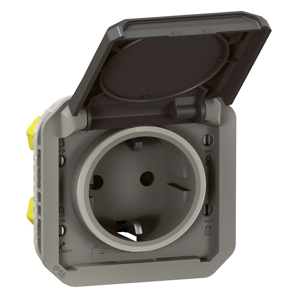 Legrand Schutzkontakt-Steckdose Plexo New, IP44, IK 08, Anthrazit, 069871L... LEGRAND-069871L 3414971884175 (Abb. 4)