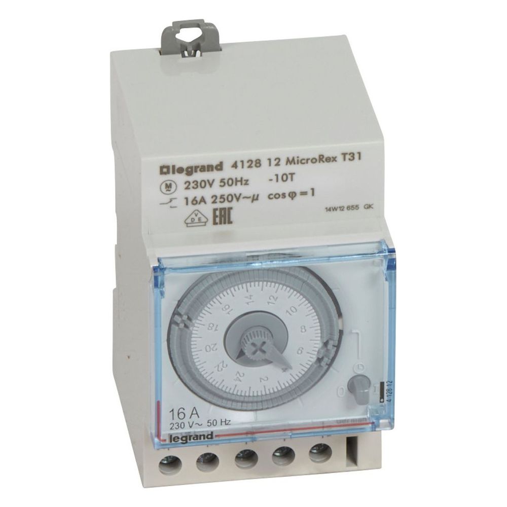 Legrand Tageszeitschaltuhr MicroRex T31F, 230V, 1 Kanal, 3TE, Grau, 412812... LEGRAND-412812 3245064128124 (Abb. 3)