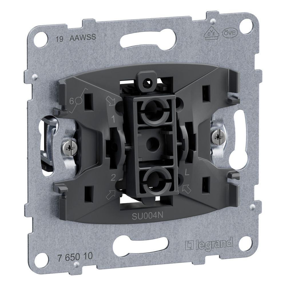 Legrand Wechselschalter SEANO, 10 AX, 250V, Steckklemme, Unterputz, 72,9x72,9x40mm, 765... LEGRAND-765010 3414972553223 (Abb. 5)