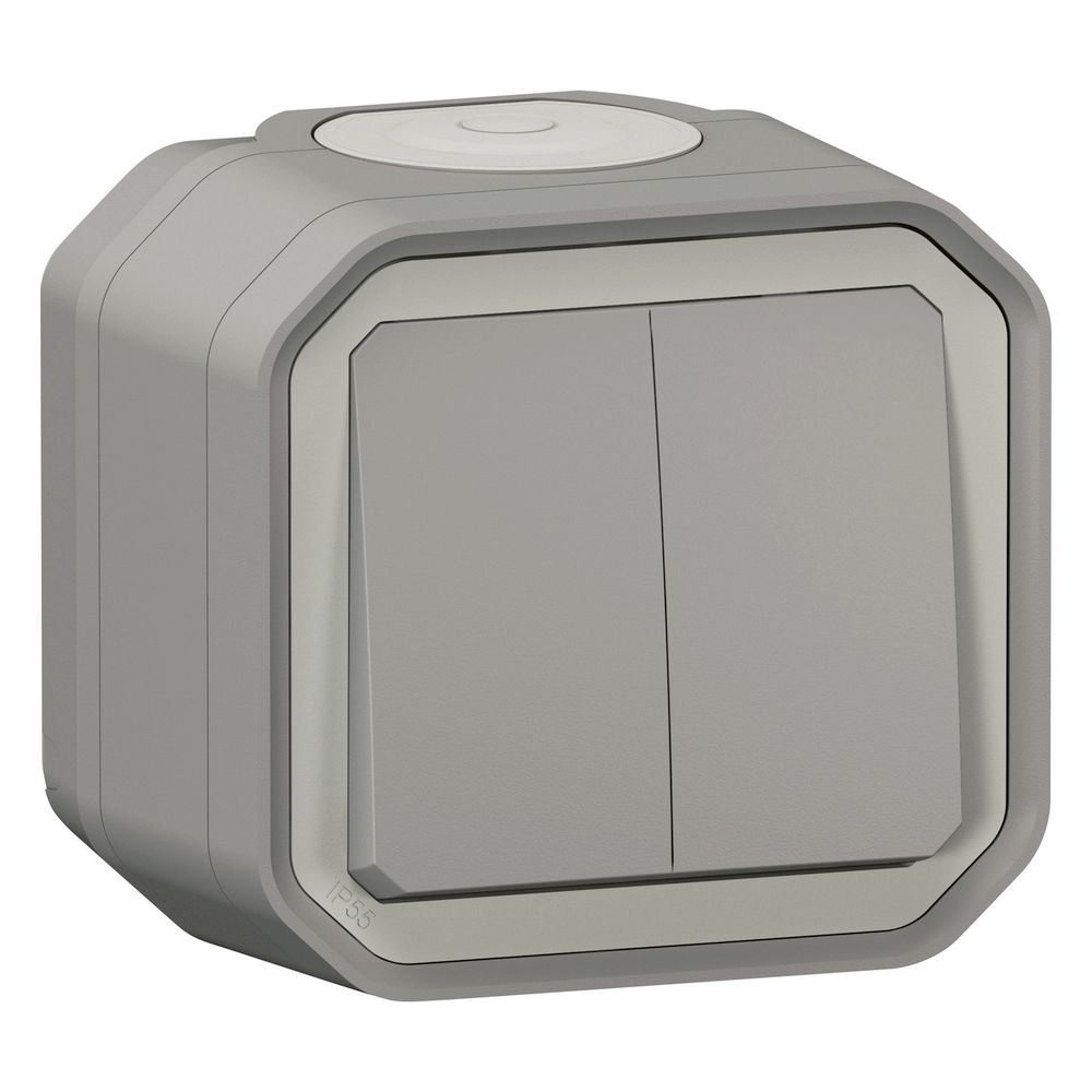 Legrand Doppelwechselschalter Plexo New, 10A, 250V, IP55, Kunststoff, Grau, 84,5x82x61... LEGRAND-069715L 3414971881891 (Abb. 4)