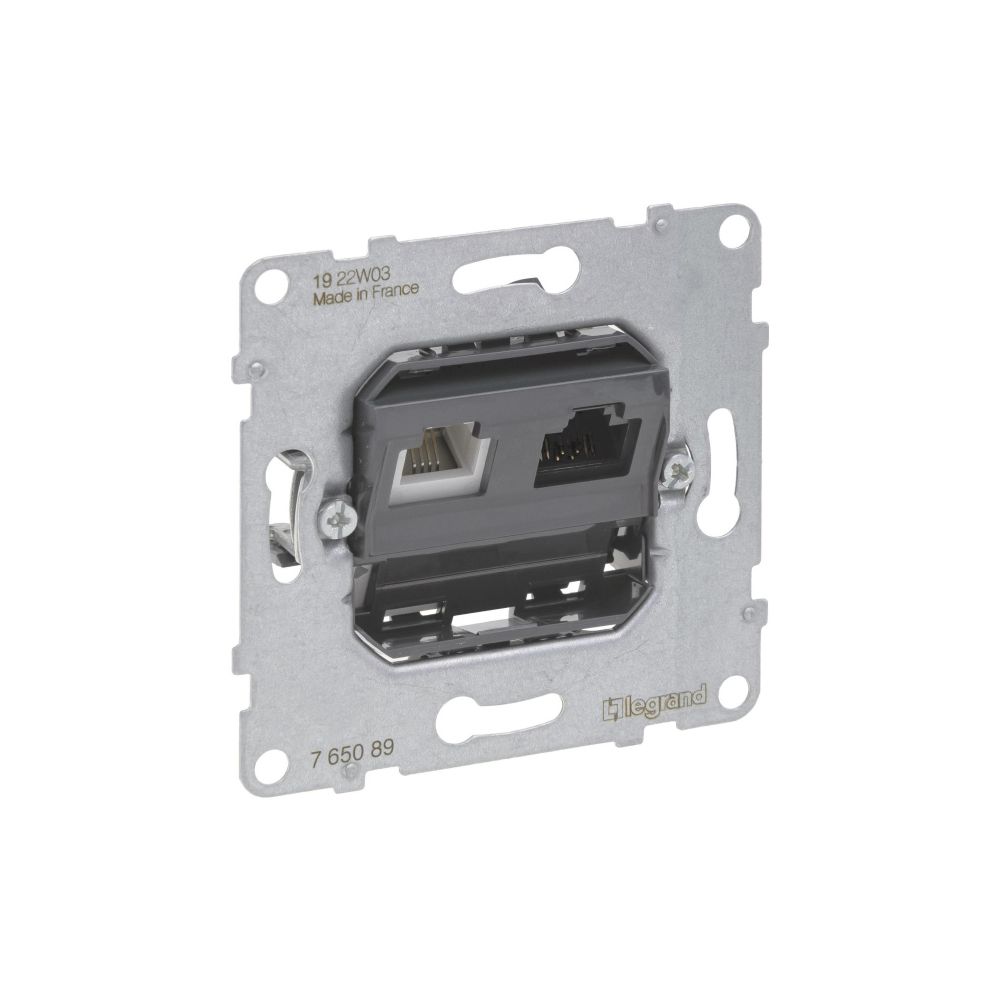 Legrand Datendose SEANO RJ11+RJ45 Kat. 6 UTP, Unterputz, 72,9x72,9x36mm, 765089... LEGRAND-765089 3414972551823 (Abb. 2)