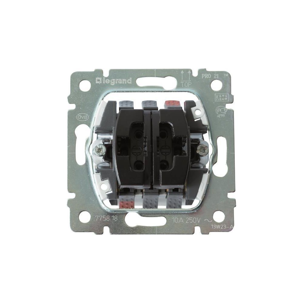Legrand Wipptaster-Einsatz Doppelwechselkontakt, 250V, 10A, Unterputz, Kunststoff, Grau... LEGRAND-775818 3245067758182 (Abb. 2)