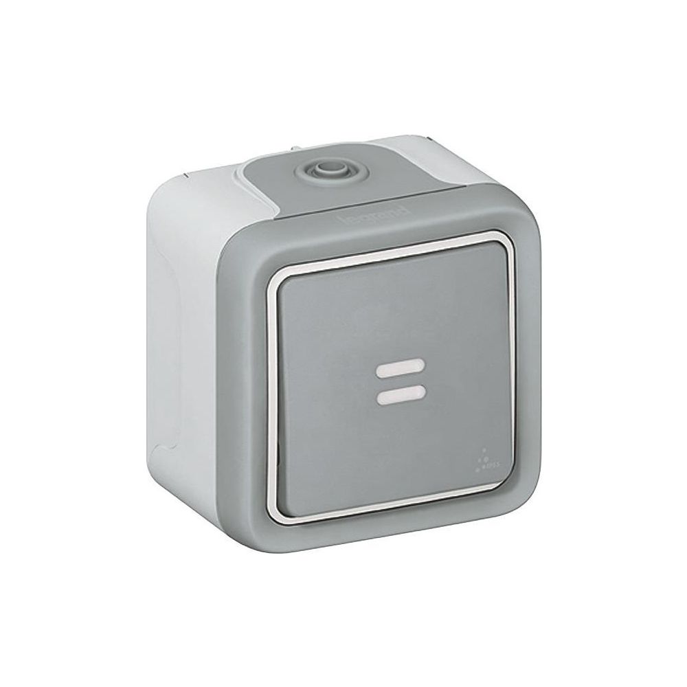 Legrand Wipptaster Plexo Classic, 1-polig, beleuchtet, IP55, 84x80x57mm, Kunststoff, Gr... LEGRAND-069722 3245060697228 (Abb. 2)