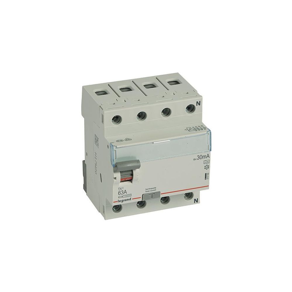 Legrand Fehlerstromschutzschalter TX3, 63A, 4-polig, 30mA, Typ A, 400V, 4TE, Grau, 4117... LEGRAND-411766 3414970353504 (Abb. 2)
