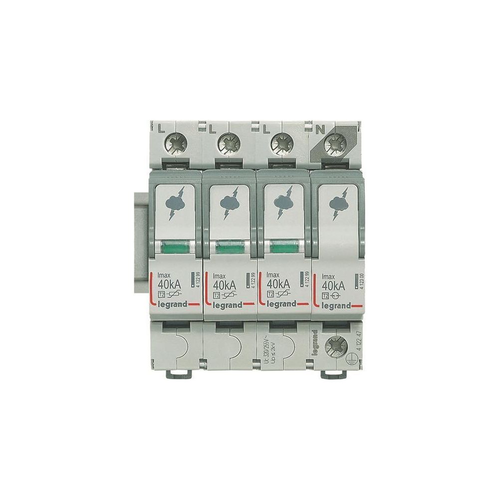 Legrand Überspannungsableiter Typ 2 3+1 Schaltung, 40 kA, 320 V, 4 TE, Hutschiene TH35,... LEGRAND-412247 3414970517760 (Abb. 2)