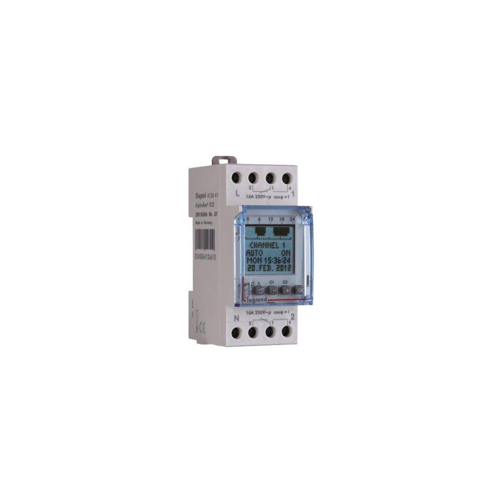 Legrand Astrozeitschaltuhr AlphaRex³ D22, 2-Kanal, 230V, 2TE, 56 Speicherplätze, 83x35,... LEGRAND-412657 3245064126571 (Abb. 2)