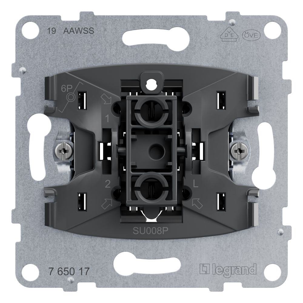 Legrand Taster-Einsatz SEANO mit Wechselkontakt, 10A, 250V, Unterputz, Kunststoff, 7650... LEGRAND-765017 3414972550253 (Abb. 2)