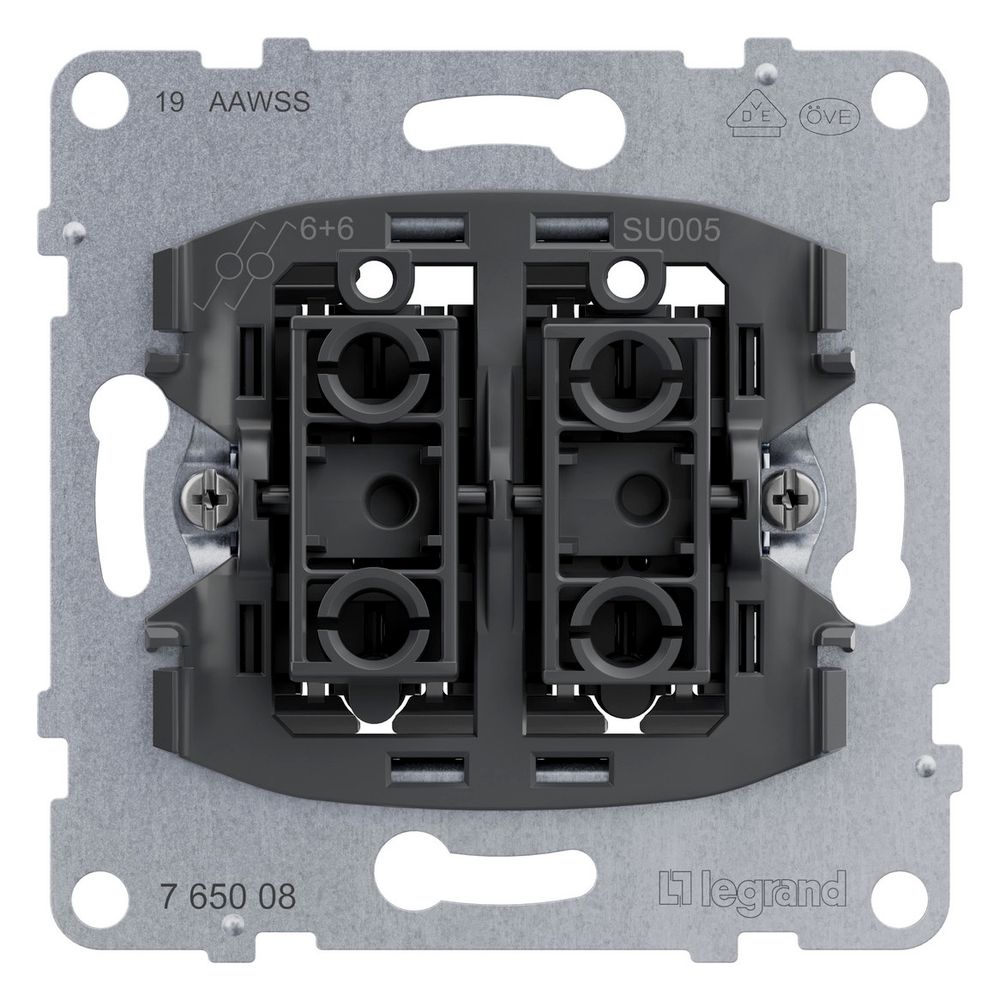 Legrand Doppelwechselschalter SEANO, 10AX, Steckklemmen, Unterputz, 72,9x72,9x40mm... LEGRAND-765008 3414972544665 (Abb. 6)