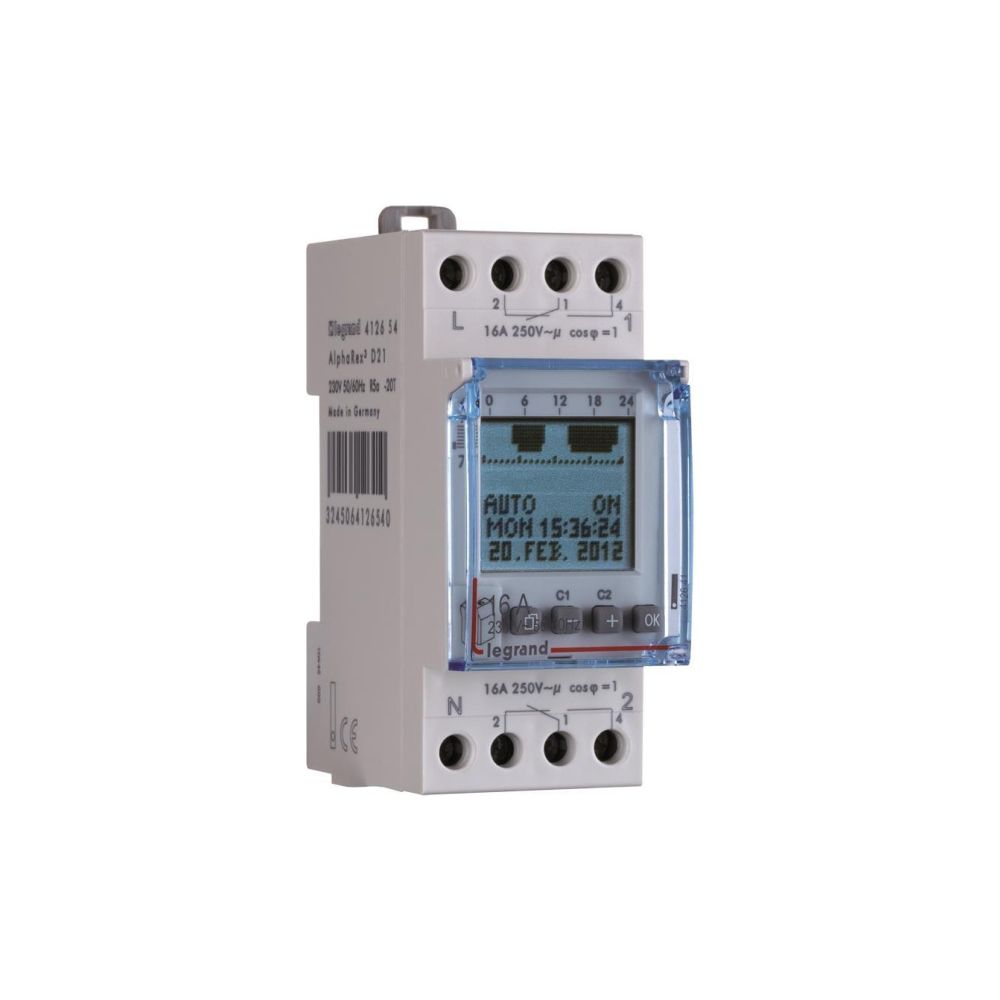 Legrand Digital-Astrozeitschaltuhr AlphaRex³ D21, 1-Kanal, 2TE, 230V, 16A, IP20, 83x35,... LEGRAND-412654 3245064126540 (Abb. 2)