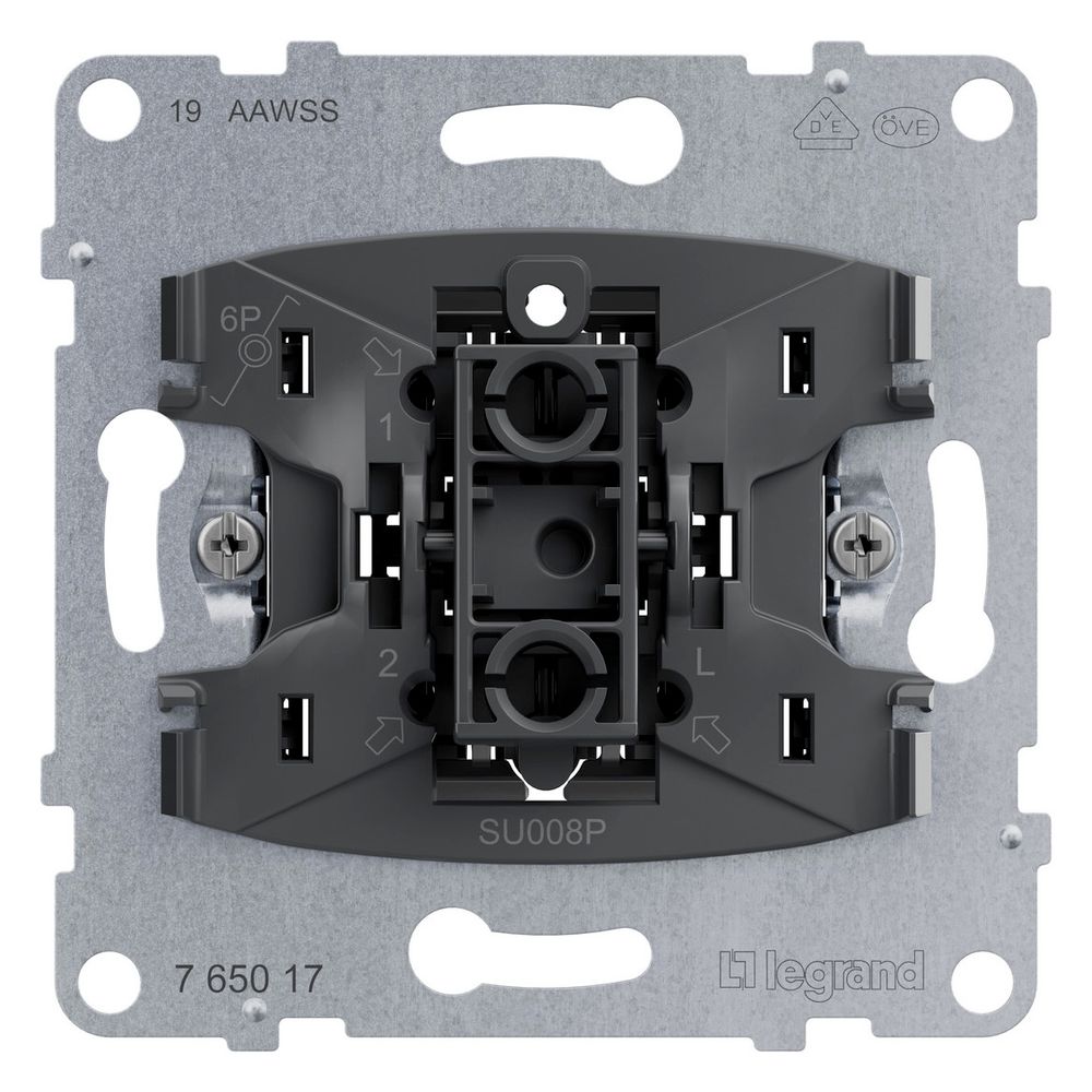 Legrand Taster-Einsatz SEANO mit Wechselkontakt, 10A, 250V, Unterputz, Kunststoff, 7650... LEGRAND-765017 3414972550253 (Abb. 6)