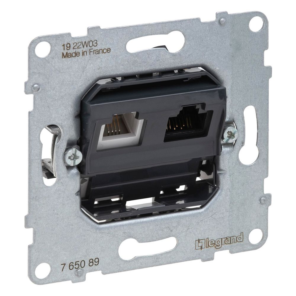 Legrand Datendose SEANO RJ11+RJ45 Kat. 6 UTP, Unterputz, 72,9x72,9x36mm, 765089... LEGRAND-765089 3414972551823 (Abb. 3)