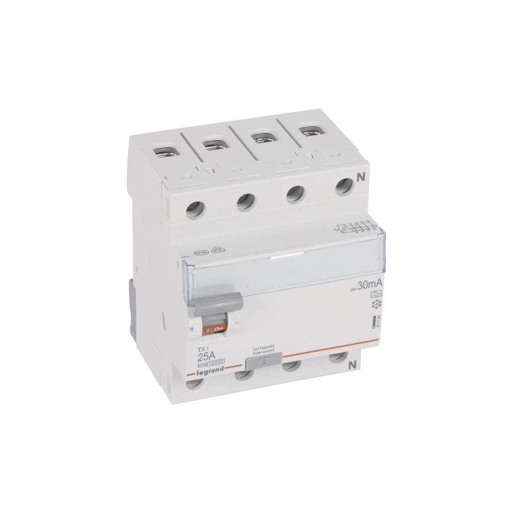 Legrand Fehlerstromschutzschalter TX3 25A, 4-polig, 30mA, Typ A, 400V, 4TE, Grau, 41176... LEGRAND-411764 3414970353467 (Abb. 2)
