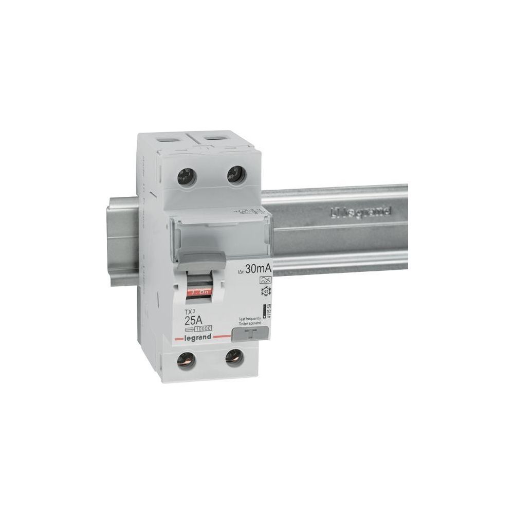 Legrand Fehlerstromschutzschalter TX3, 25A, 2-polig, 30mA, Typ A, 230V, 2TE, Grau... LEGRAND-411559 3414970352729 (Abb. 2)